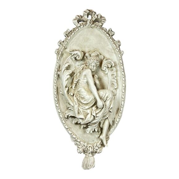 No Brand Other - Vintage Large Art Nouveau Draped Woman Ornate Wall Plaque Decoration